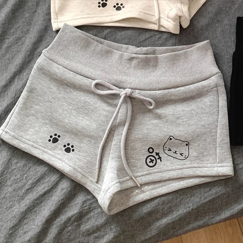 Kawaii Bear printed Women's shorts Japanese cute  summer casual harajuku Elastic waist Women pants Fashion shorts for women y2k