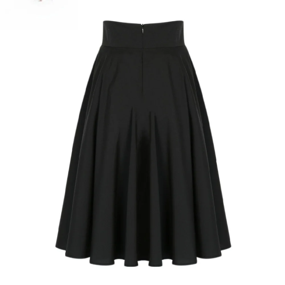 Fashion Solid Color High Waist Skirt Bohemian Style Casual Mid-length Skirt Pleated Skirt Summer