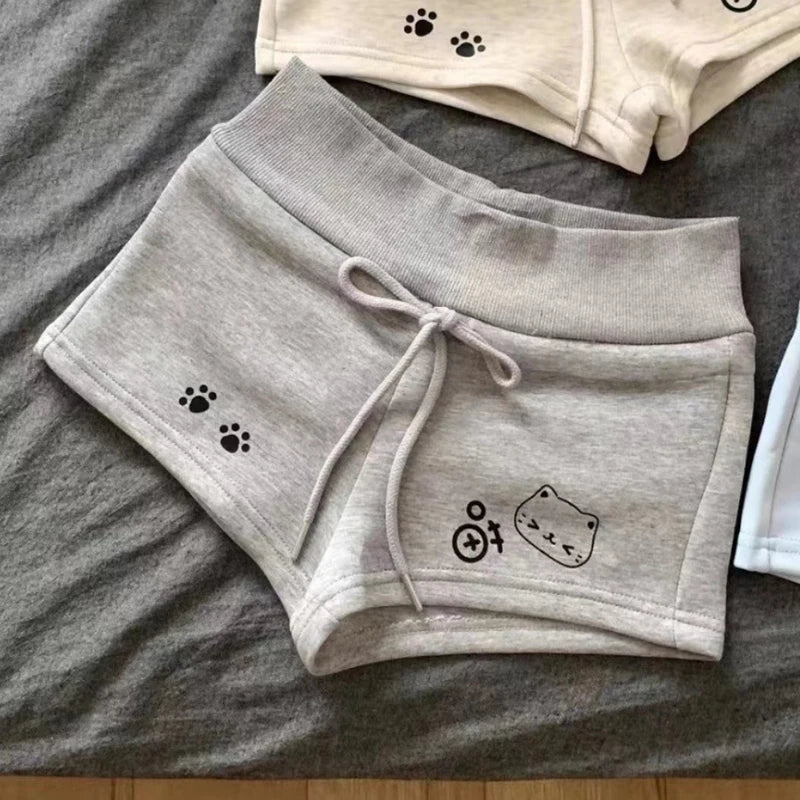 Kawaii Bear printed Women's shorts Japanese cute  summer casual harajuku Elastic waist Women pants Fashion shorts for women y2k