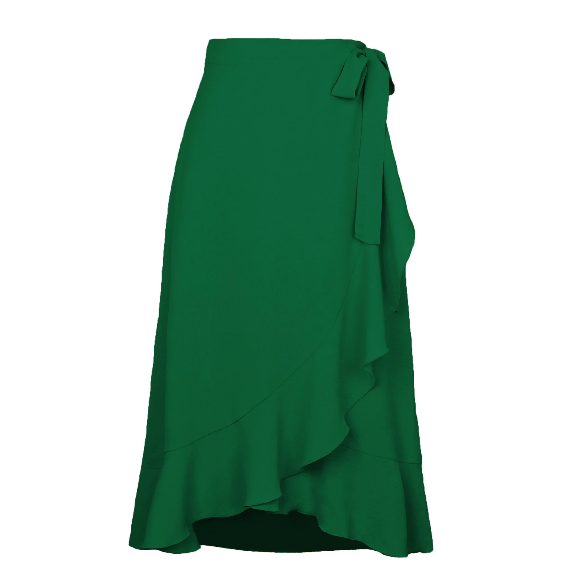 Long Skirts For Womens 2026 Summer Fashion Lace Up Ruffles Solid Color High Waist Bodycon Skirt Female Casual Chiffon Skirt