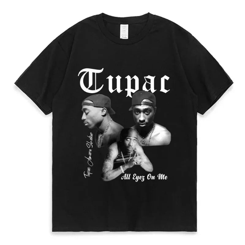 Women T-shirt Rapper Tupac Tops Hip Hop Streetwear T Shirts Oversized Short Sleeves Tee Men Graphic T Shirt