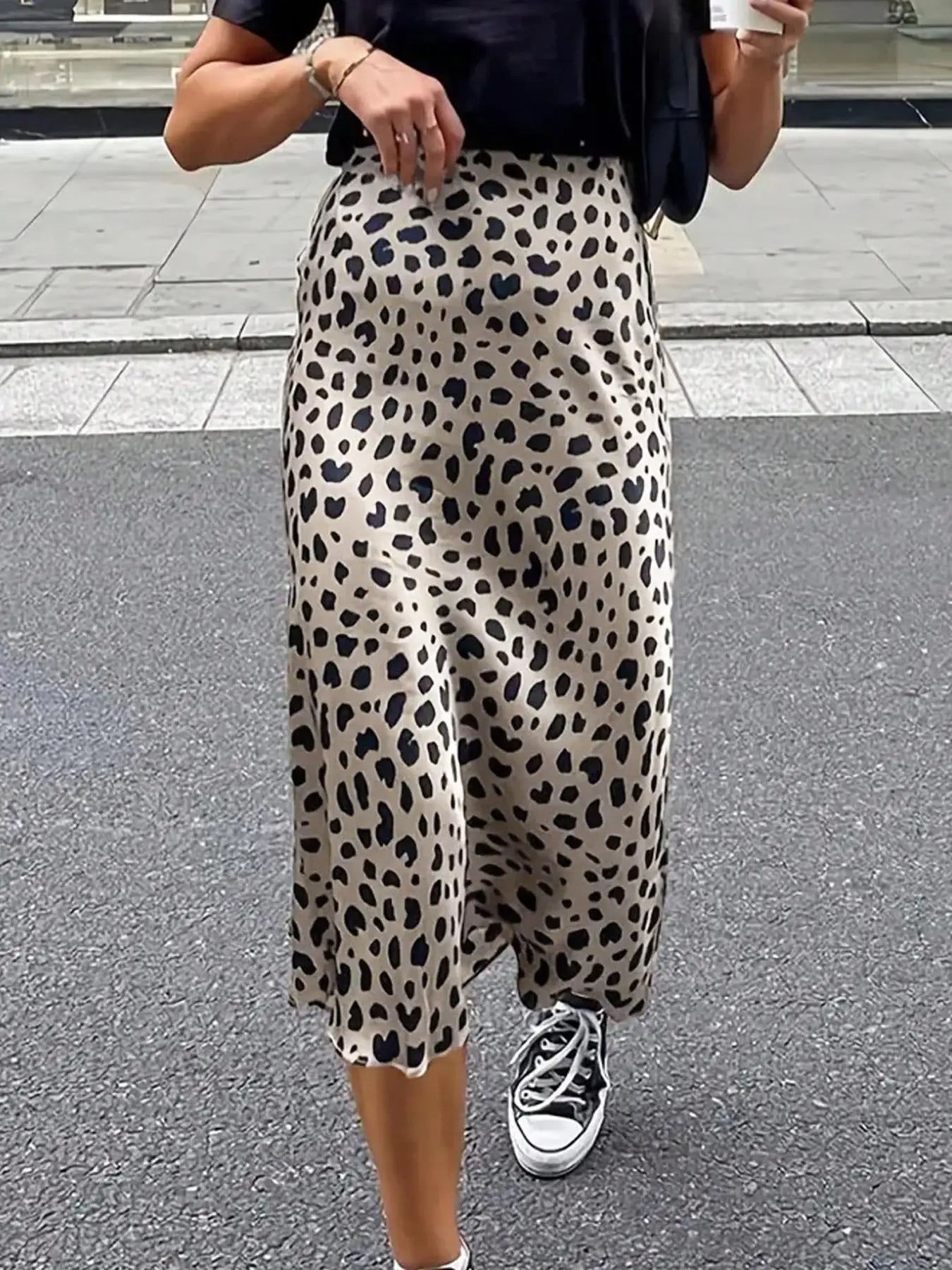 Vintage Polka Dot  Mermaid Skirts for Women 2026 New Spring Summer High Waist Casual Mid Length Women's