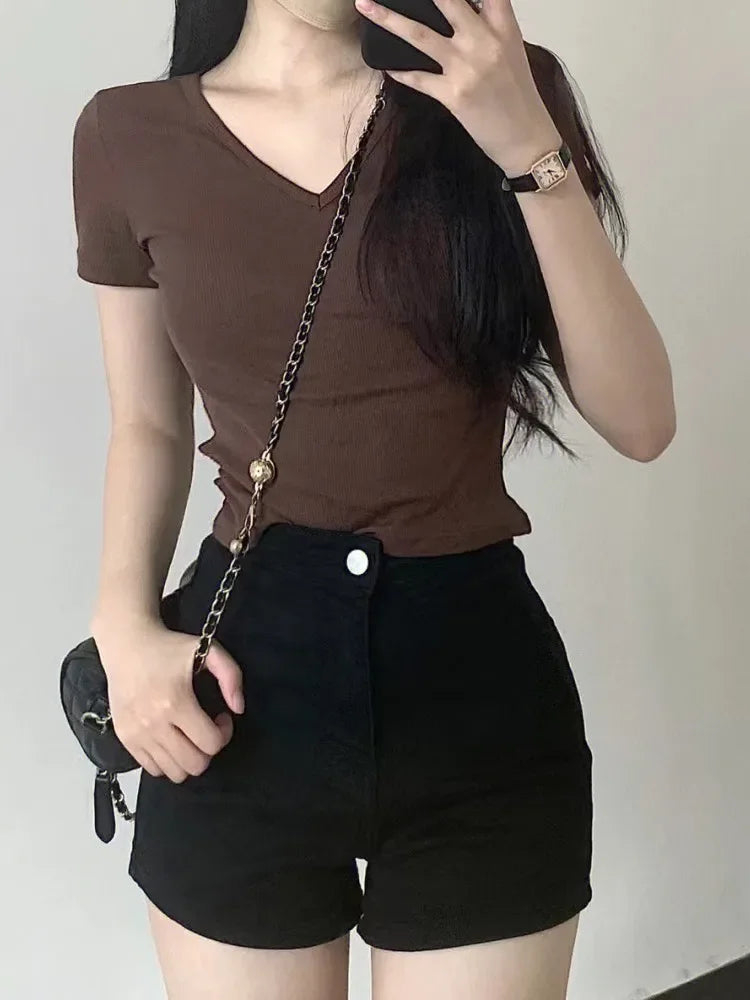 2024 New Running Shorts High Waist Denim Shorts Women Summer Korean Fashion Loose Jeans Sexy Wide-leg Pants Stylish Denim Short
