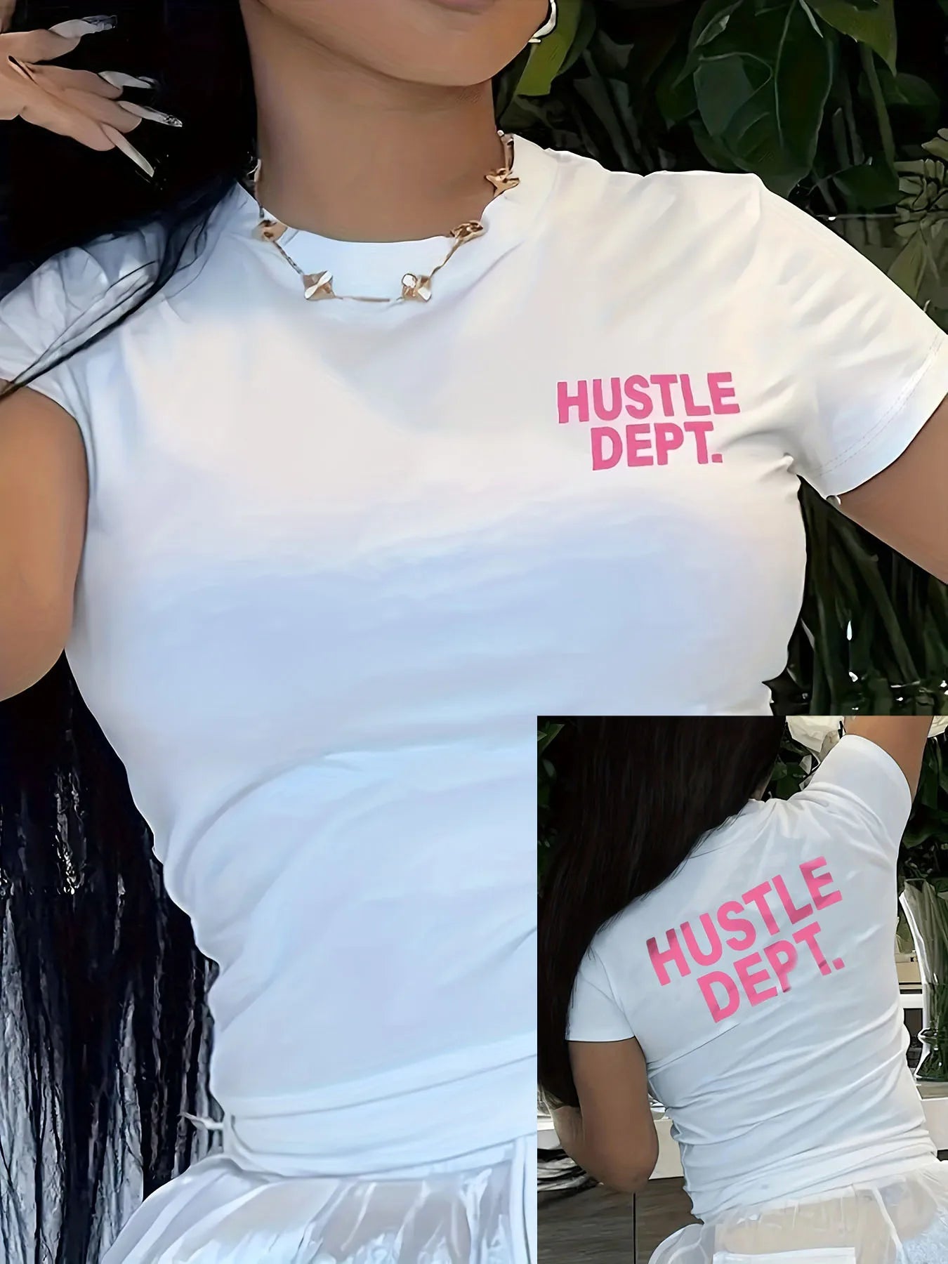 Hustle Dept Print T-Shirts Summer Women's Shirt Short Sleeve Neck Fashion Casual Sport Clothes Basic Tee Harajuku Style Y2k Tops