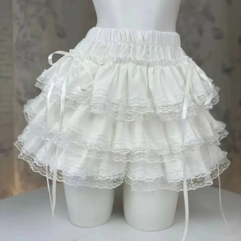 Mini Skirts for Women Sweet Cute Jupe Fashion Summer Japanese 2026 Faldas Mujer De Moda Bow Polka Dot Ruffles Y2k Skirt