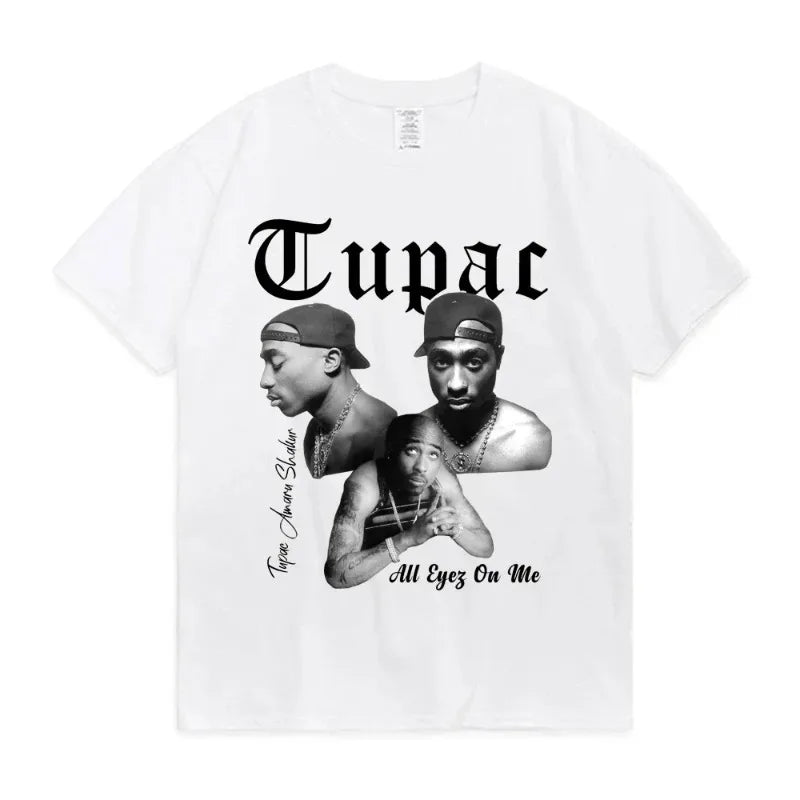Women T-shirt Rapper Tupac Tops Hip Hop Streetwear T Shirts Oversized Short Sleeves Tee Men Graphic T Shirt