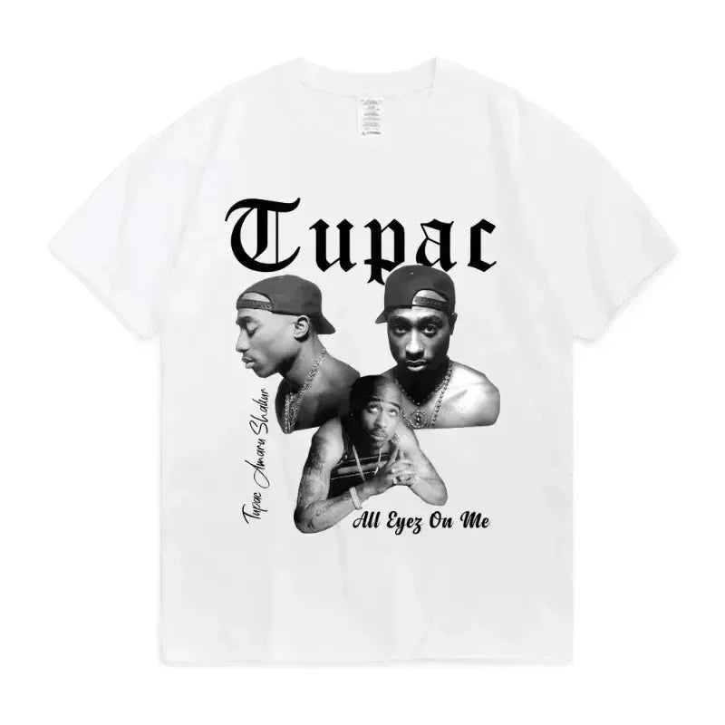 Women T-shirt Rapper Tupac Tops Hip Hop Streetwear T Shirts Oversized Short Sleeves Tee Men Graphic T Shirt