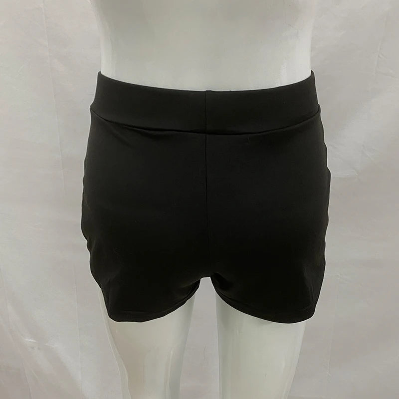 American Gothic Cross Rhinestone Decoration Low Waist Sexy Hot Pants Summer Casual Street Shorts Aesthetic Simple Slim Minipants