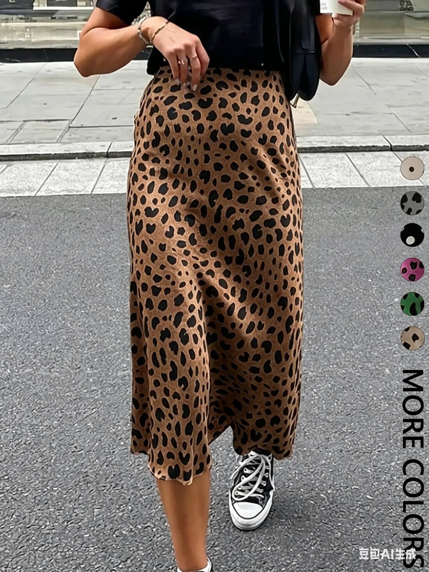 Vintage Polka Dot  Mermaid Skirts for Women 2026 New Spring Summer High Waist Casual Mid Length Women's