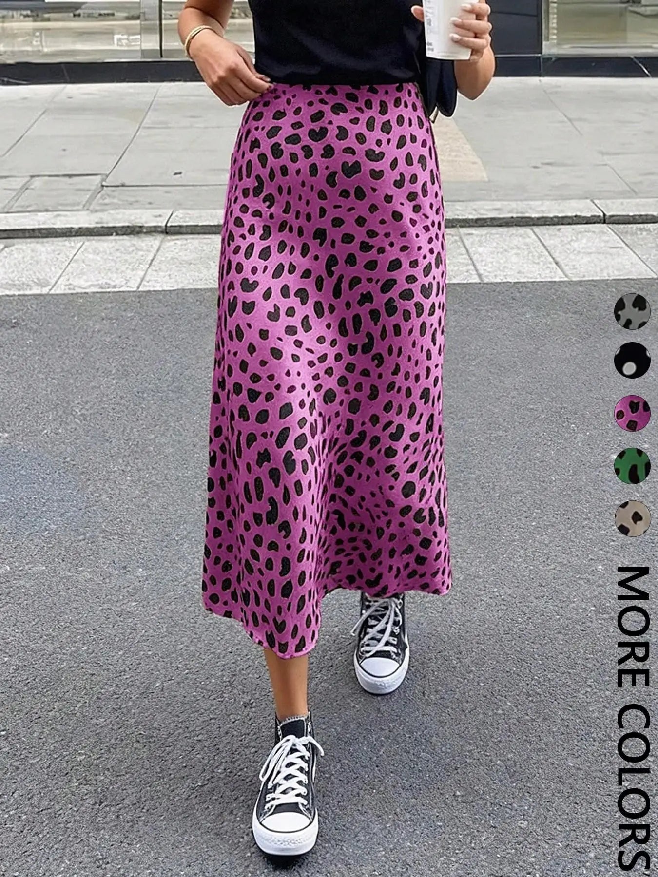 Vintage Polka Dot  Mermaid Skirts for Women 2026 New Spring Summer High Waist Casual Mid Length Women's