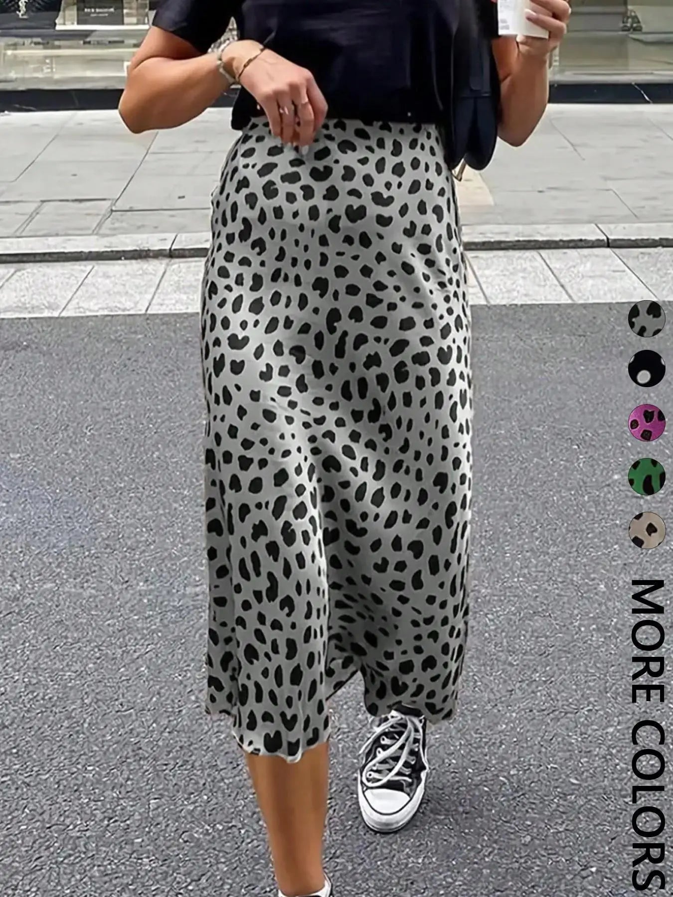 Vintage Polka Dot  Mermaid Skirts for Women 2026 New Spring Summer High Waist Casual Mid Length Women's