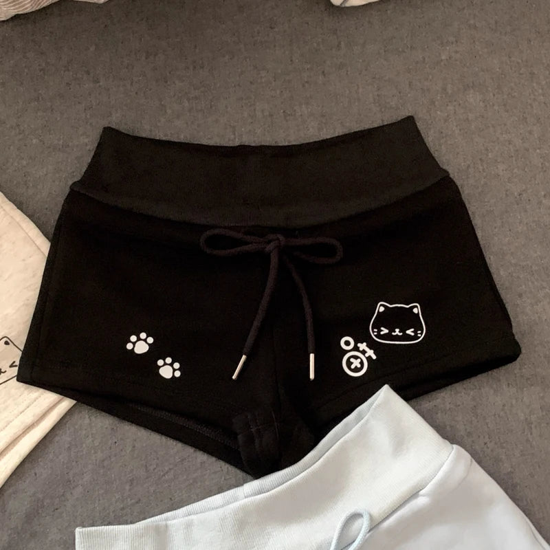 Kawaii Bear printed Women's shorts Japanese cute  summer casual harajuku Elastic waist Women pants Fashion shorts for women y2k