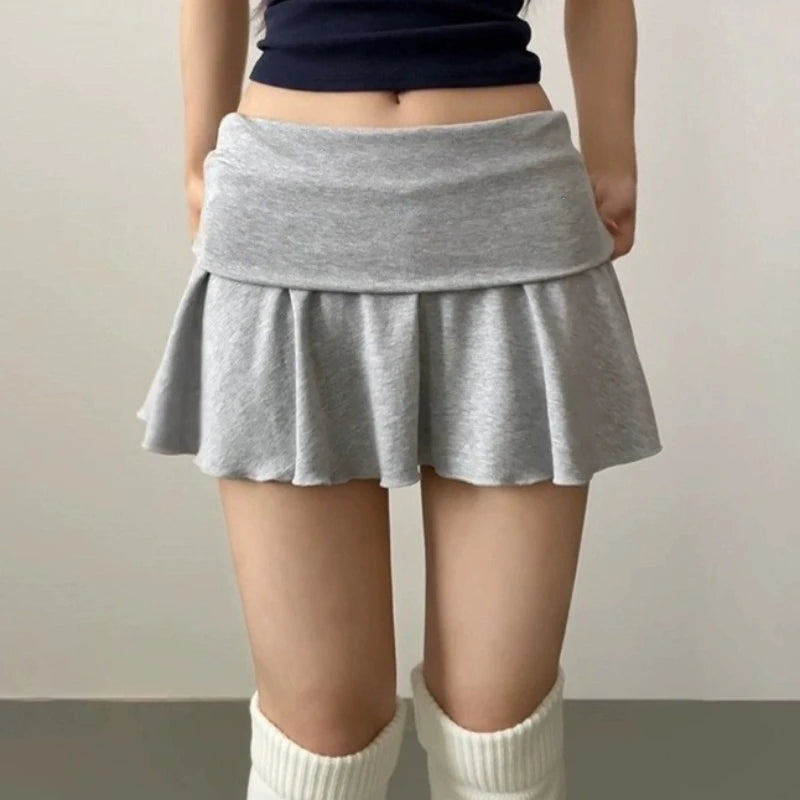 Waist-Flipping  Ruched Skirts Prevent Exposure Golf Sports Women Short Dress High Elasticity Athletic Short High Waist Skirt